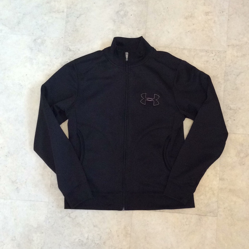 Ladies Black Under Armour Bomber Athletic Jacket